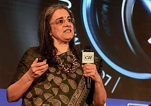 PTI : In this April 2, 2024 file photo, Chairperson of the Securities and Exchange Board of India (SEBI) Madhabi Puri Buch speaks during CII's 17th Corporate Governance Summit, in Mumbai
